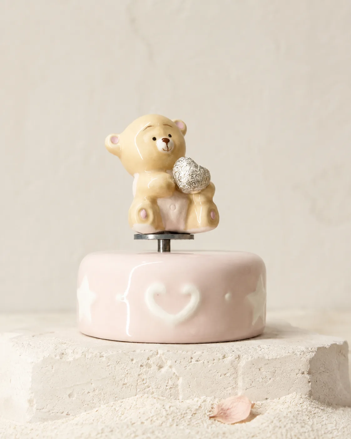 carillon in ceramica con orsetto e cuore — Girardini Bomboniere Camisano Vicentino