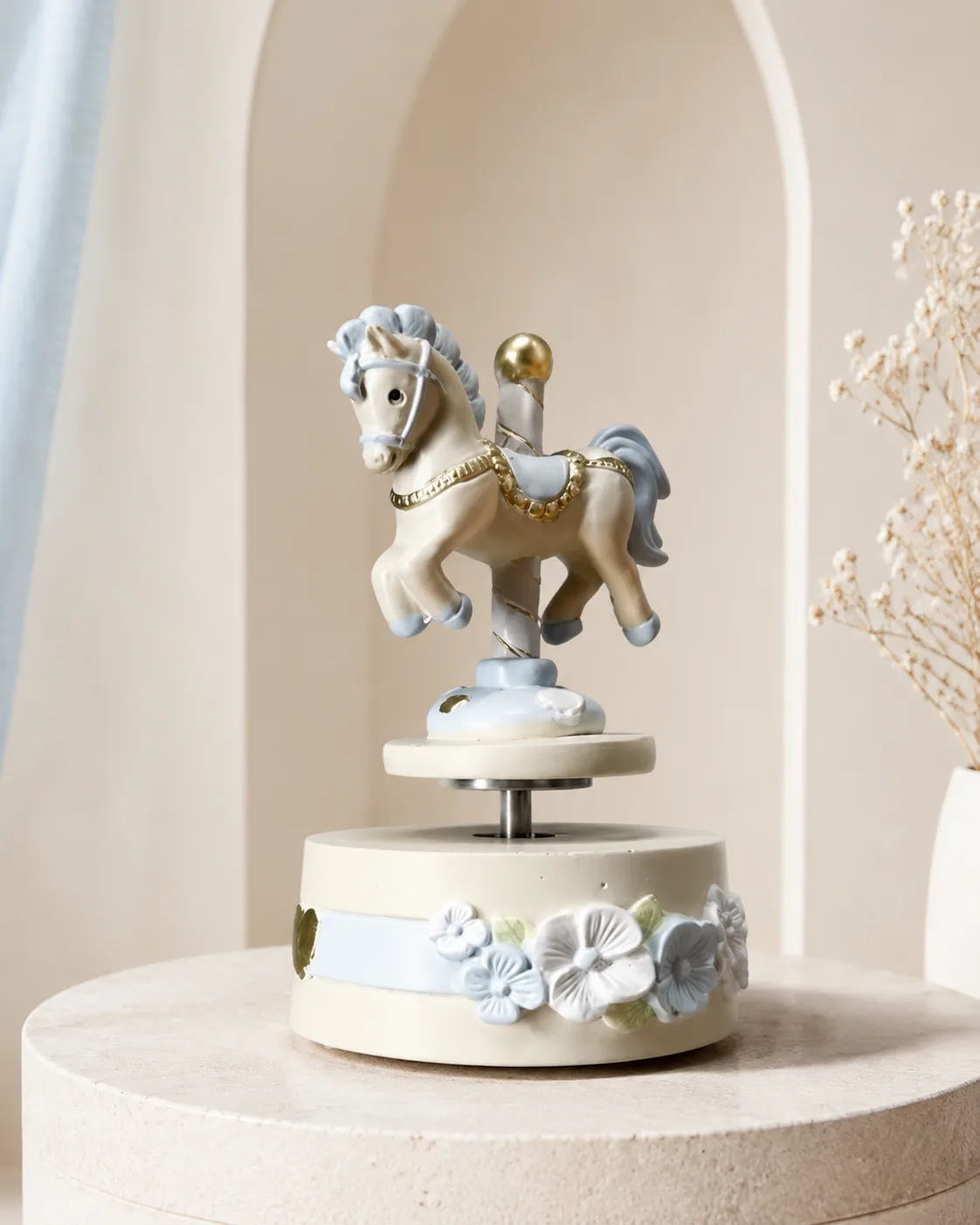cavallo musicale bianco e azzurro — Girardini Bomboniere Camisano Vicentino