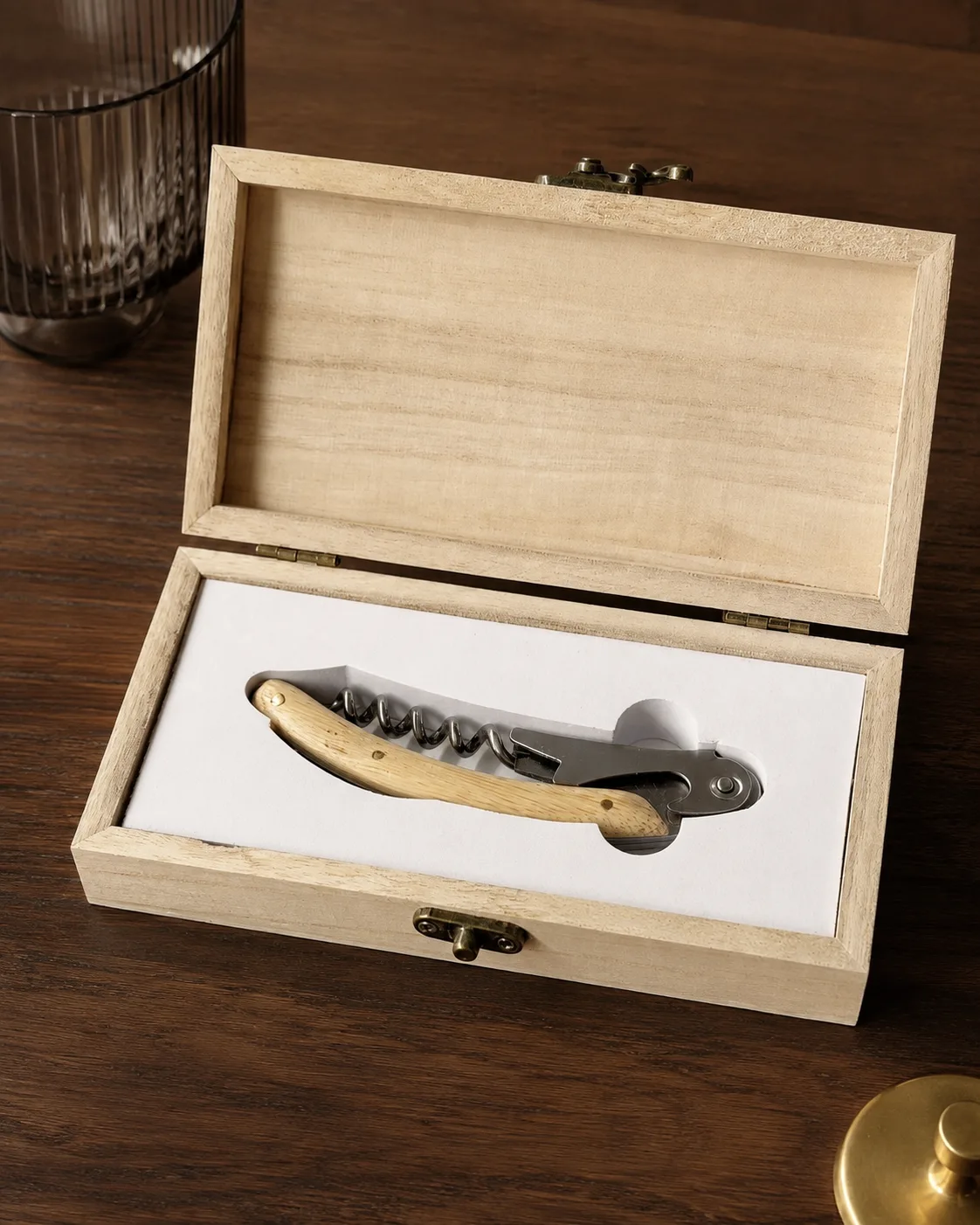 cavatappi in cofanetto di legno — Girardini Bomboniere Camisano Vicentino