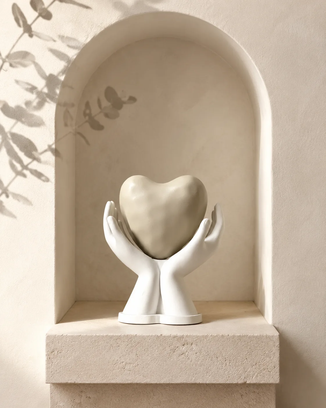 cuore tra mani in ceramica — Girardini Bomboniere Camisano Vicentino
