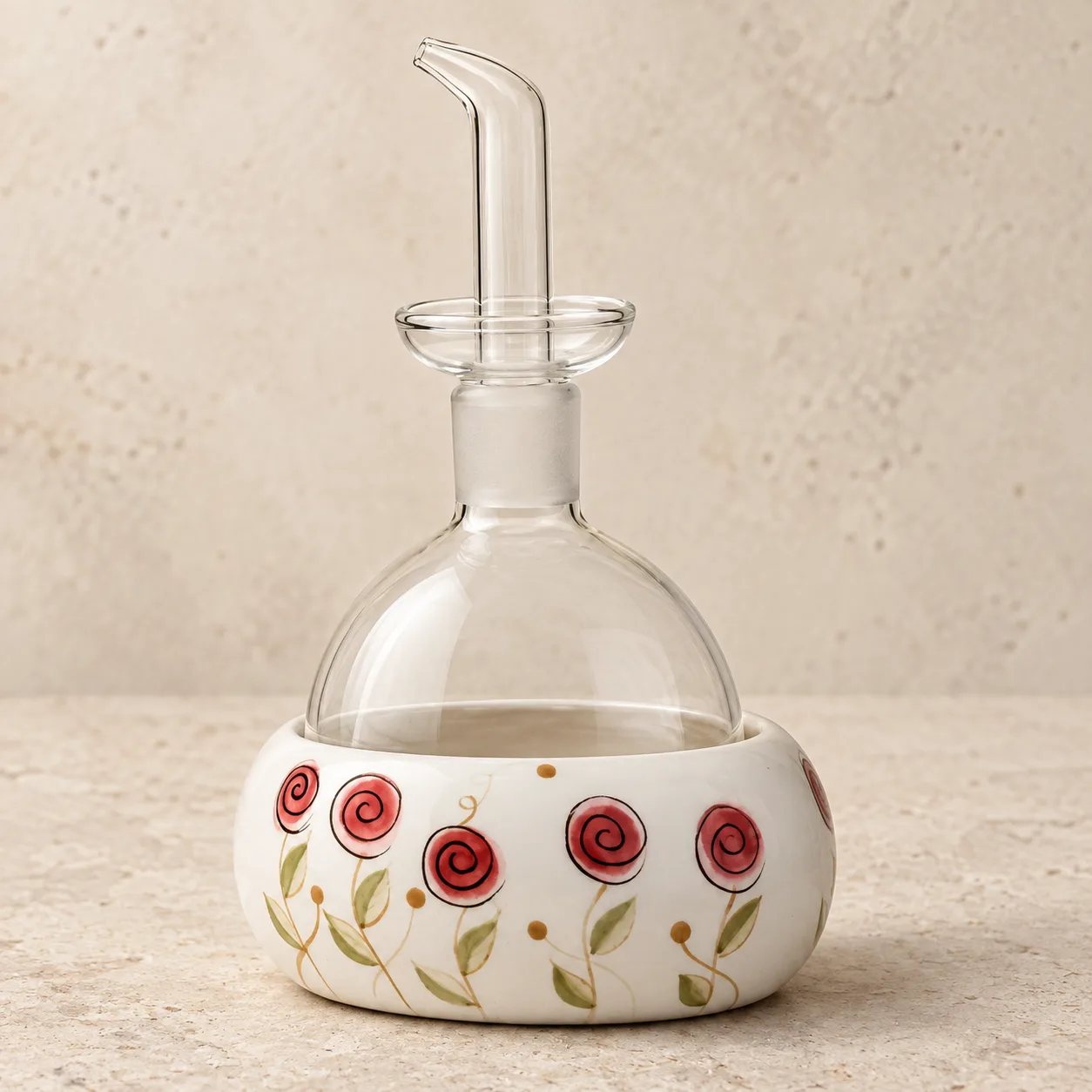 oliera borosilicato rosa solidale — Girardini Bomboniere Camisano Vicentino