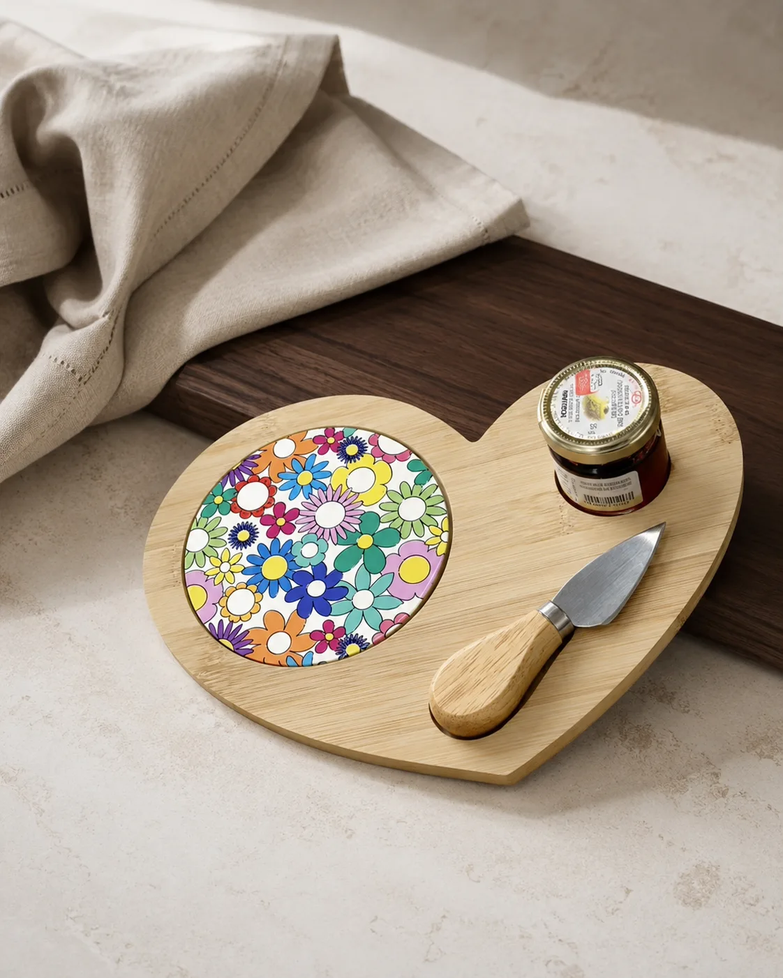 tagliere in bamb con mosaico floreale — Girardini Bomboniere Camisano Vicentino
